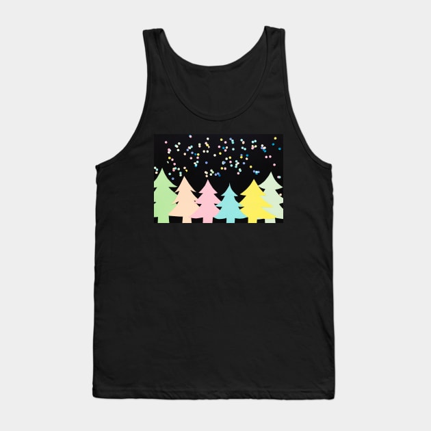 Confetti Snows Down On Colorful Paper Trees Tank Top by karinelizabeth